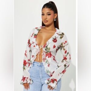 Hibiscus Dream Top - White/combo